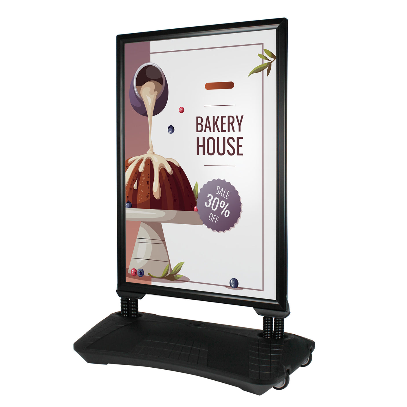 Waterbase Pavement Sign Swing - Black - A1