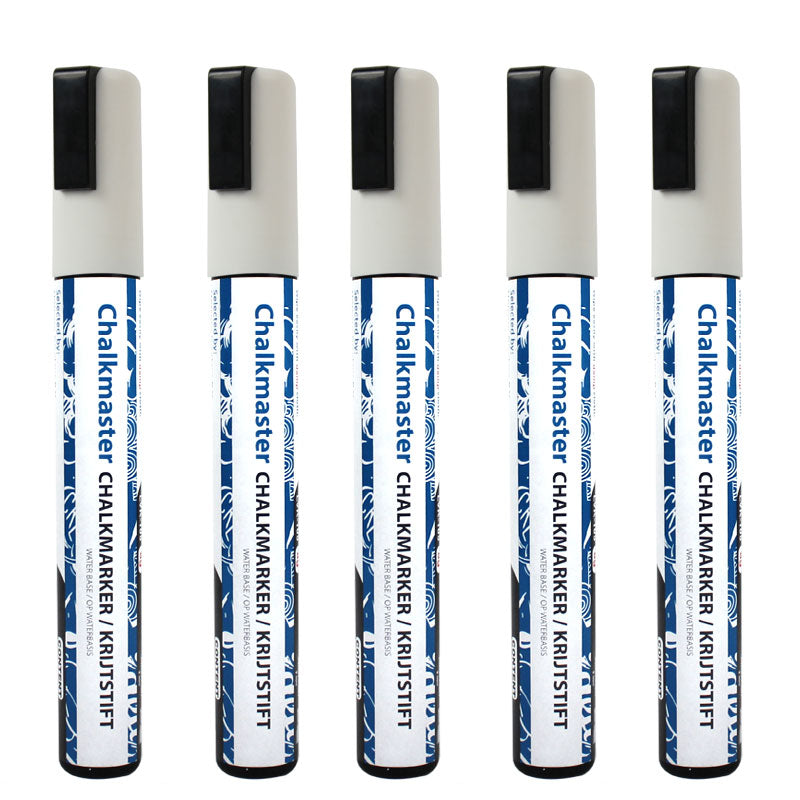 5mm White Chalk Markers Set (5 pieces) - display-sign.co.uk