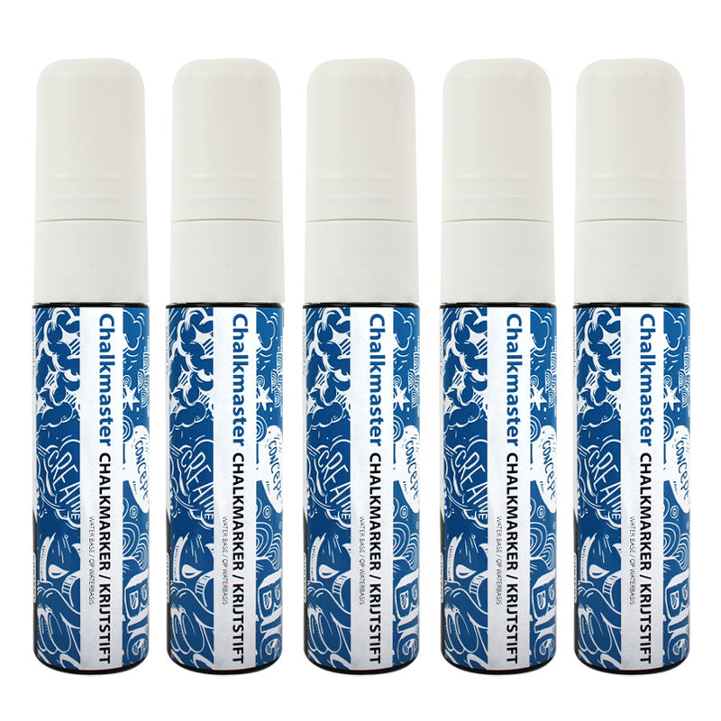 15mm White Chalk Markers Set (5 pieces) - display-sign.co.uk