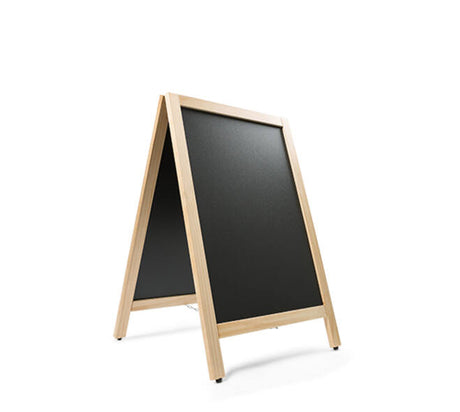 Blackboard with wooden frame on a white background