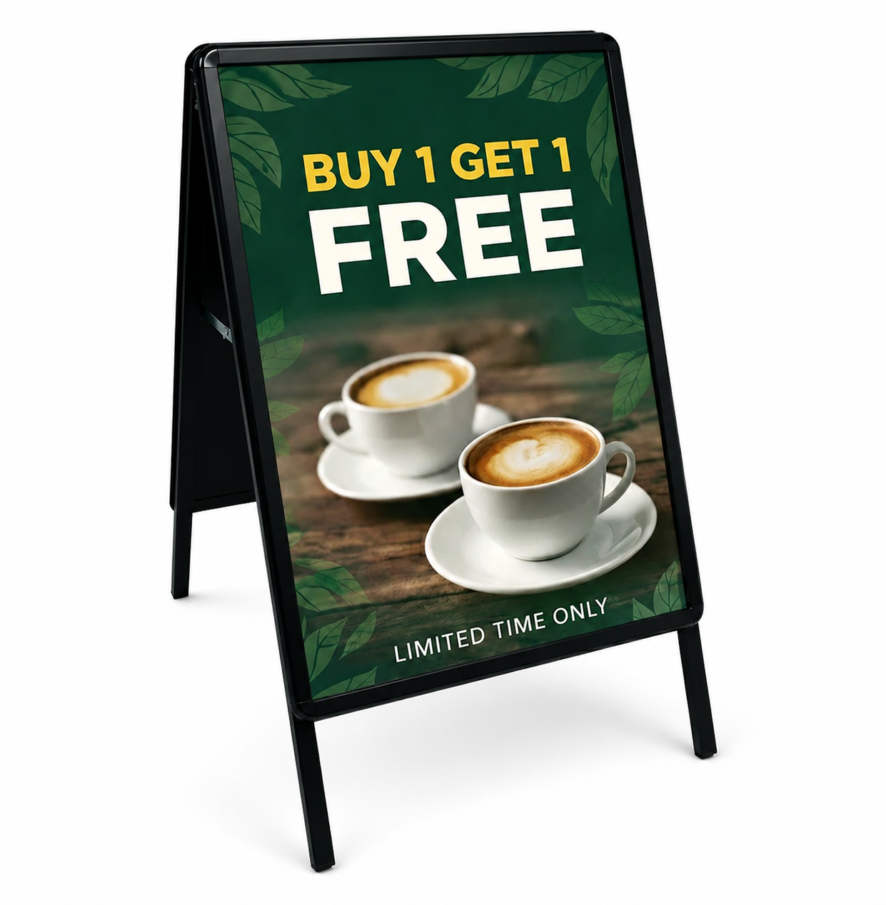 A1 A-Board Pavement Sign - Black - Rounded Corners
