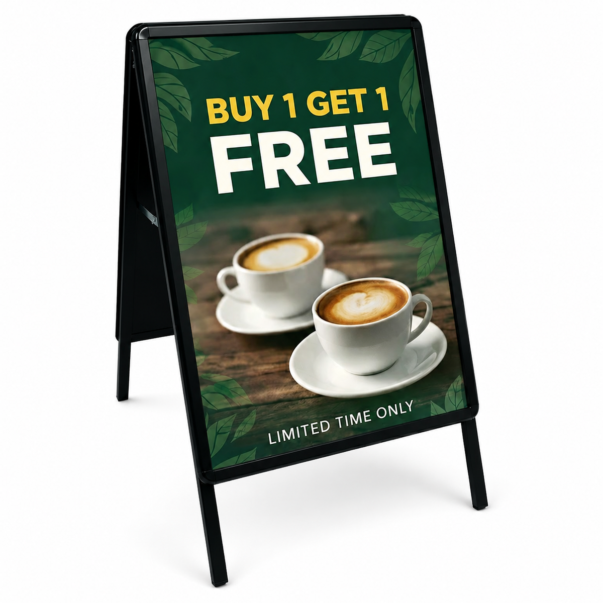 Menu Pavement Sign A2 A-Board Pavement Sign - Black - Rounded Corners - display-sign.co.uk