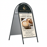 A1 A-board Magnetic Round Top Pavement Sign - Black