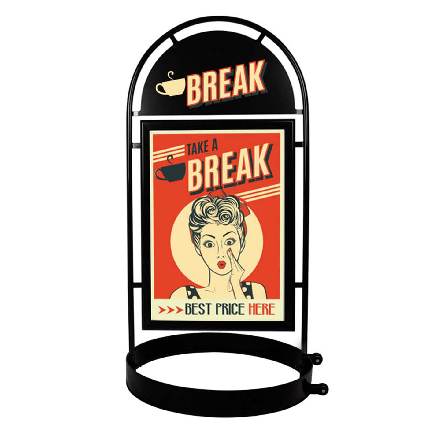Pavement Sign Round Tube - Black - A1