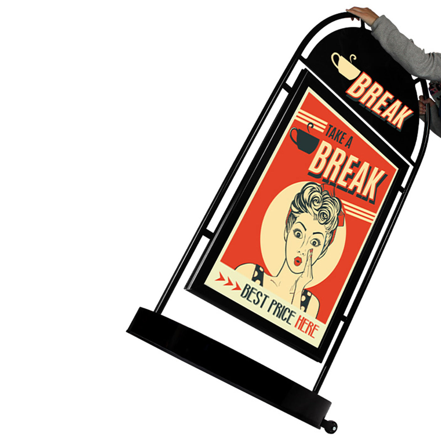 Pavement Sign Round Tube - Black - A1
