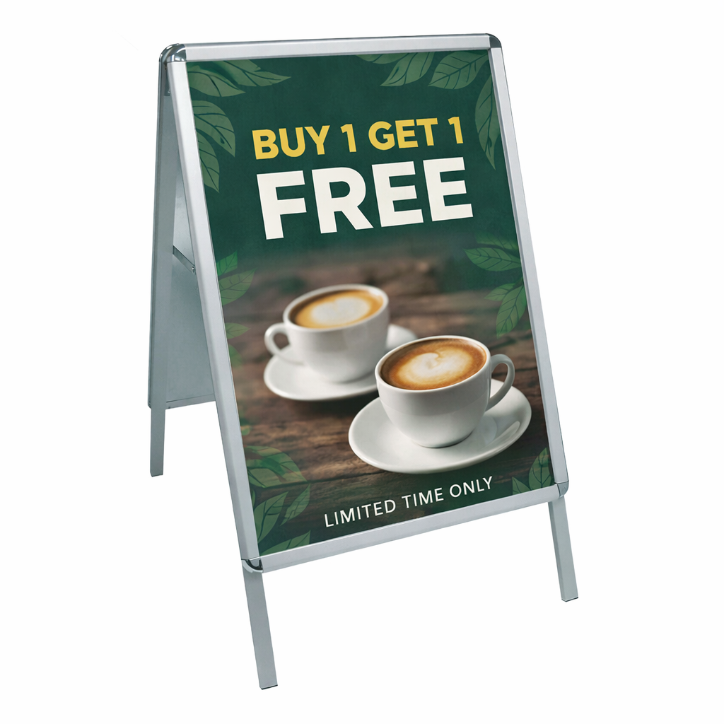 A1 A-Board Pavement Sign - Silver - Rounded Corners