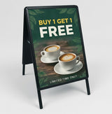 A2 A-Board Pavement Sign - Black - Rounded Corners