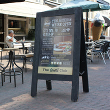 Load image into Gallery viewer, Vintage Wood Chalk Pavement Sign (75 x 135 cm) - Black - display-sign.co.uk

