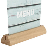 Menu card holder Oak 148x33 mm - display-sign.co.uk