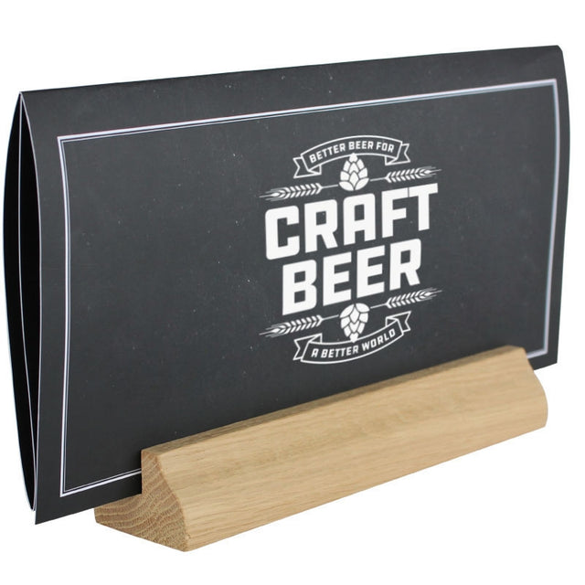 Menu card holder Oak 210x33 mm - display-sign.co.uk
