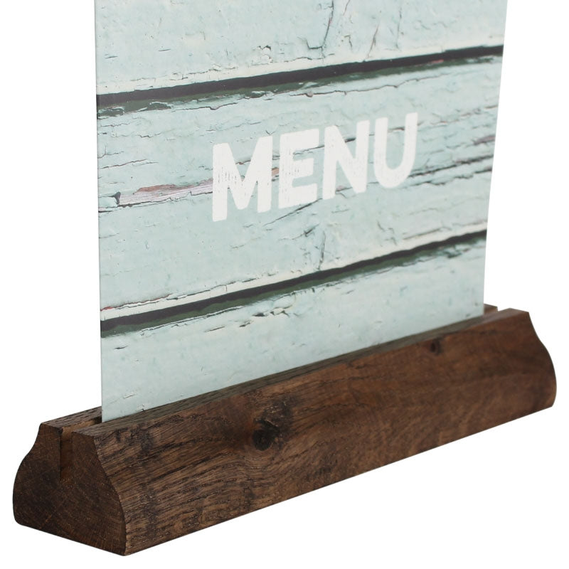 Menu card holder Dark Oak 148x33 mm - display-sign.co.uk