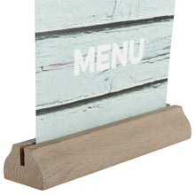 Load image into Gallery viewer, Menu card holder Stone Oak 148x33 mm - display-sign.co.uk
