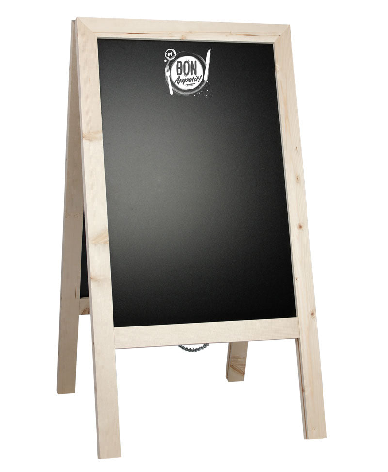 Neutral Wood Chalk Pavement Sign (46 x 80 cm) - display-sign.co.uk