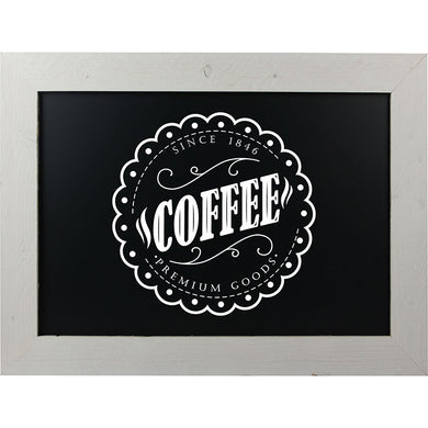 Vintage Wood Magnetic Chalkboard (40 x 50cm) - White - display-sign.co.uk